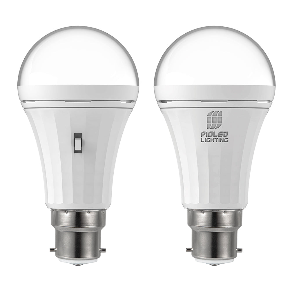 6W A60 Battery Backup LED Bulb, 4 Hour Battery Operation, 3CCT, Black-PD Range, 2 Year Warranty - Clear Sky Distributors 