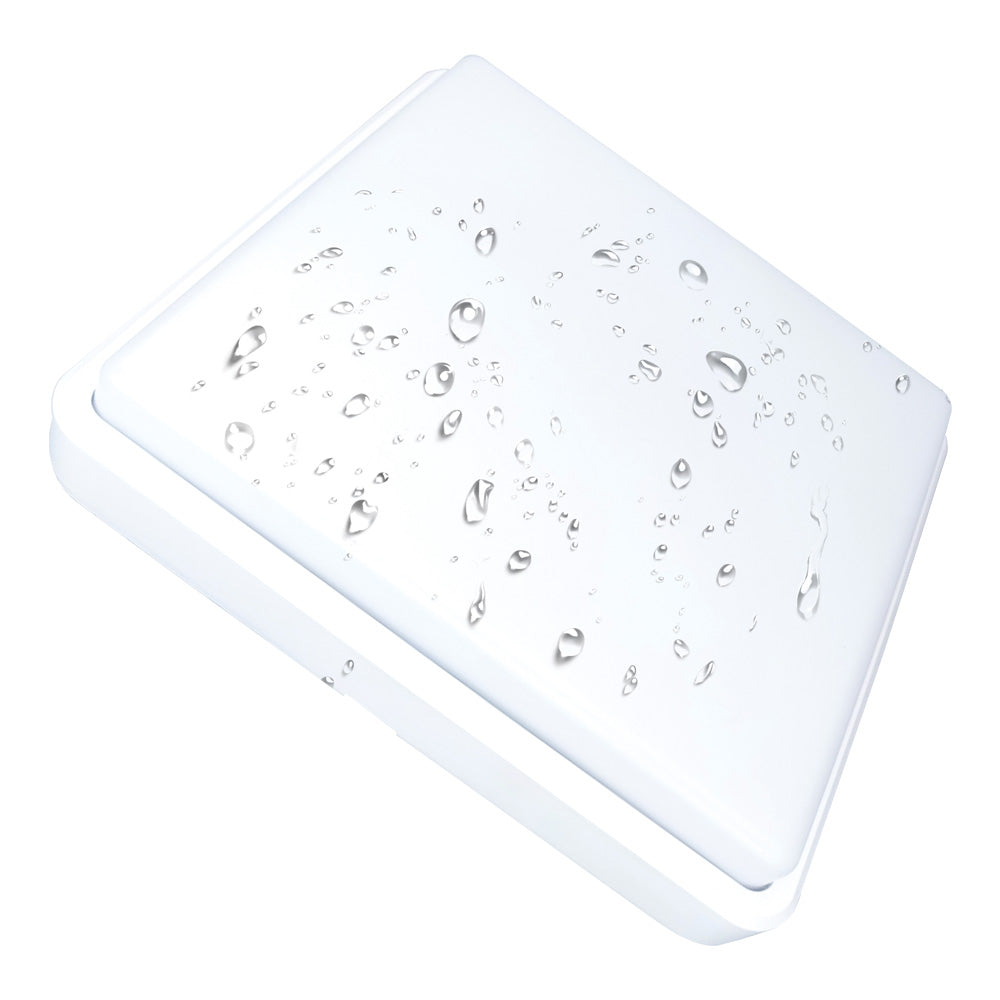 Emergency Battery Backup All-in-1 Square LED Bulkhead, 24W,18W,12W Selectable, 3CCT Colour Selectable, IP65, 2 Year Warranty, Black-PD Range - Clear Sky Distributors 
